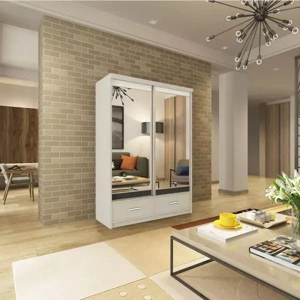 MAYFAIR WHITE WARDROBE 150CM