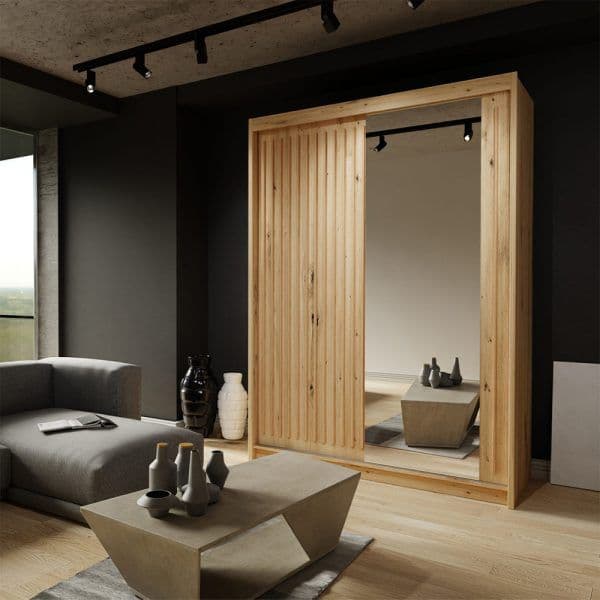 ROYAL OAK/OAK SLIDING WARDROBE 250CM